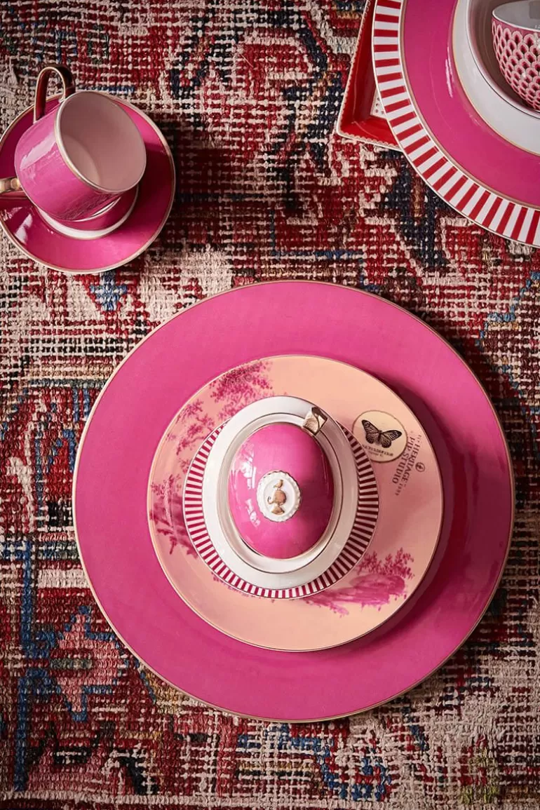 Gebaksborden-Pip Studio Heritage Gebaksbord Geverfd Roze 18 Cm