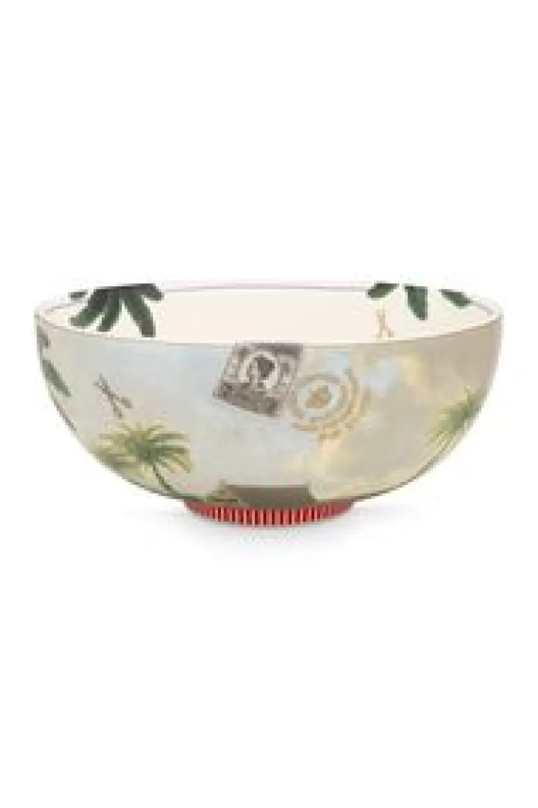 Saladeschalen-Pip Studio Heritage Kom Palm Groen 23 Cm